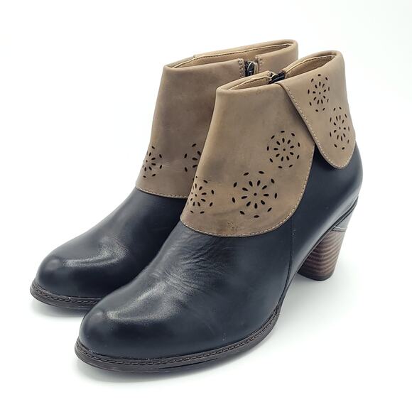 Elite by Corey's Booties Style Barbara black brown women's size 10 - Picture 1 of 9